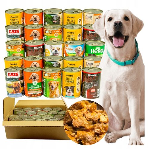 Karma mokra dla psa Puszka Pakiet Mieszany Kawałki Mix smaków 20 szt x 400g na Arena.pl