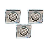 Zestaw trzech opraw ss-22 ch/tr+wh GU10 50W+led smd 230V biały 2,1W chrom