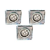 Zestaw trzech opraw ss-22 ch/tr+wh GU10 50W+led smd 230V biały 2,1W chrom