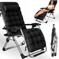 LEZAK OGRODOWY FOTEL PLAZOWY TURYSTYCZNY ROZKLADANY SKLADANY CZARNY