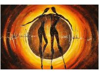 OBRAZ DANCING LOVE ABSTRAKCJA KOCHANKOWIE 3 KOLORY