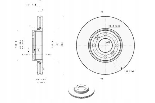 TARCZA HAM PRZOD 260X22 V BREMBO na Arena.pl