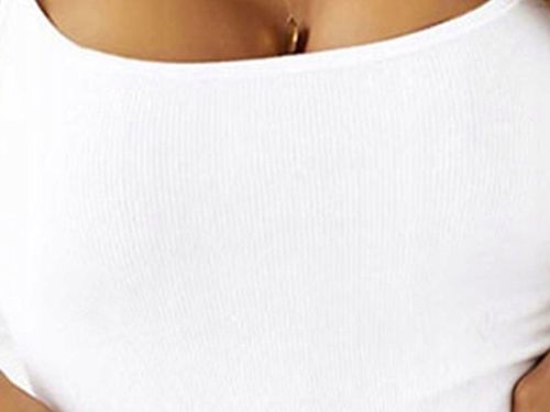 Bluzka damska prążkowana na ramiączkach prosta BASIC klasyczna wygodna S/M na Arena.pl