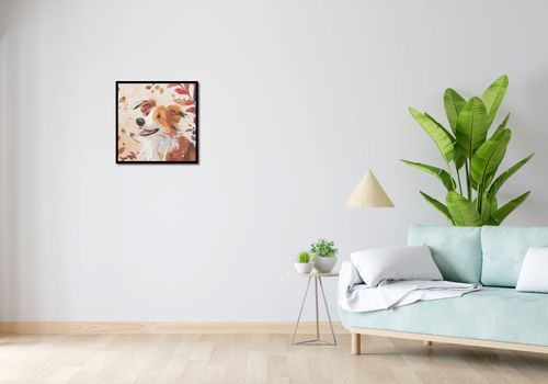 Plakat 50x50cm Collie Jesienną Porą na Arena.pl