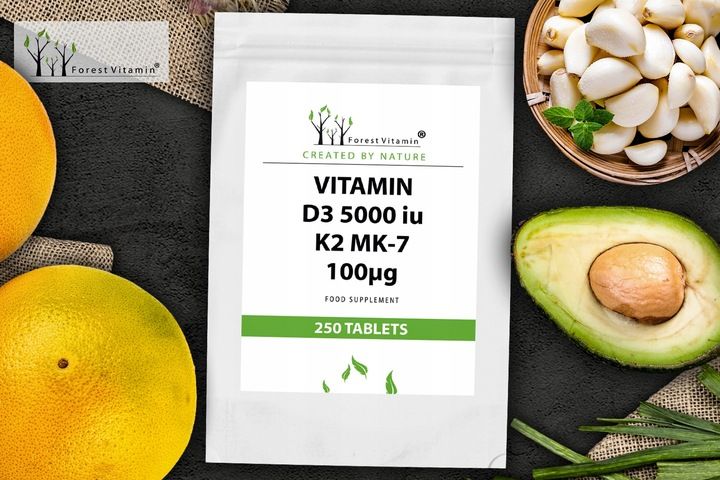 WITAMINA D3 5000 iu K2 MK-7 100 mcg 250 tab zdjęcie 11