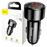 ładowarka samochodowa baseus magic 2x usb qc 3.0 45w (czarna)