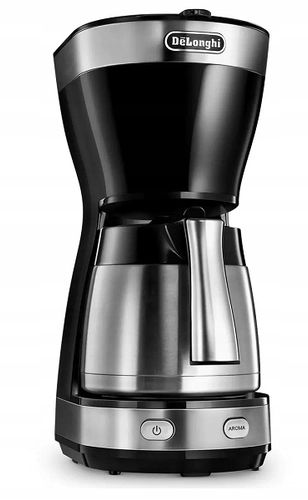 Przelewowy Ekspres do Kawy czarny termiczny dzbanek DeLonghi ICM16710 (P) na Arena.pl