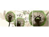 70 90CM OBRAZ 3 ELEM DMUCHAWCE ZIELENI ŚCIENNY DRUK PŁÓTNO