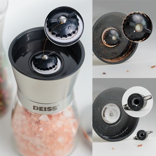 Deiss PRO Zestaw młynków do pieprzu i soli, 2 ręczne młynki i mały lejek na Arena.pl