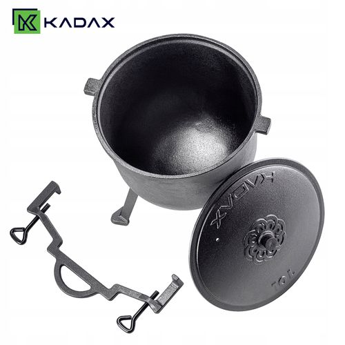 KADAX Kociołek Żeliwny 10L Myśliwski Garnek Na Ognisko Grill Do Pieczonek na Arena.pl