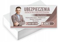 Wizytówki firmowe PROJEKT GRATIS 100 sztuk UBEZPIECZENIA FIRMOWE MAJĄTKOWE