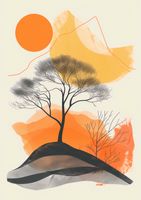 Plakat 21x29,7cm Drzewo Na Przestrzeni