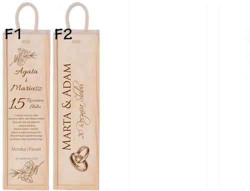 PODZIĘKOWANIA DLA RODZICÓW ŚWIADKÓW CHRZESTNYCH ŚLUB SKRZYNKA NA WINO na Arena.pl