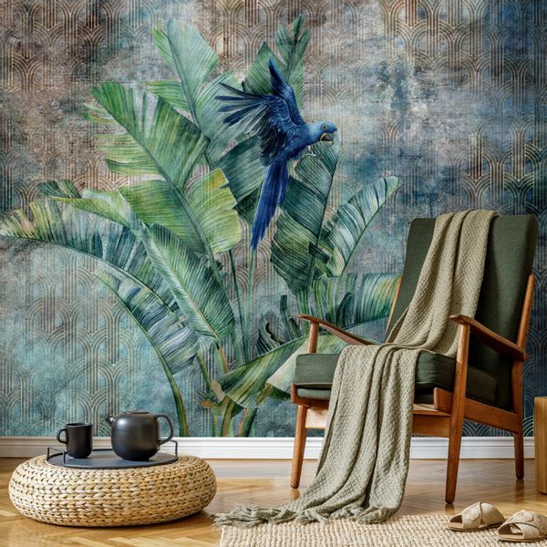 Fototapeta Do Salonu Liście Natura Papuga ABSTRAKCJA 180cm x 120cm zdjęcie 4