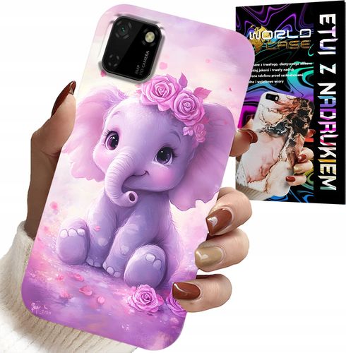 ETUI DO HUAWEI Y5P - SŁODKI SŁONIK NA RÓŻOWYM TLE CASE +FOLIA na Arena.pl