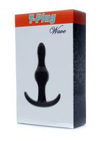Korek analny czarny 9 cm miękki TPE z uchwytem - B - Series