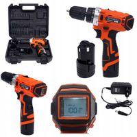 Wkrętarka wiertarka akumulatorowa12v li-ion lcd 2baterie KD3068