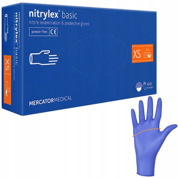 Rękawice Nitrylowe 100 szt. Nitrylex Basic Dark Blue 6-XS zdjęcie 14