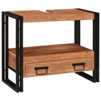 Szafka pod umywalkę z szufladą Lite drewno akacjowe i żelazo