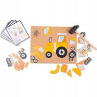 Drewniana Przybijanka Pojazdy budowlane 45 elementów Montessori VIGA