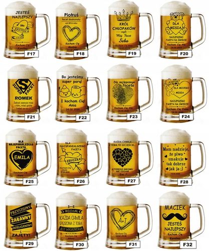 Kufel do piwa z grawerem NA DZIEŃ MĘŻCZYZNY WALENTYNKI Urodziny inne okazje na Arena.pl