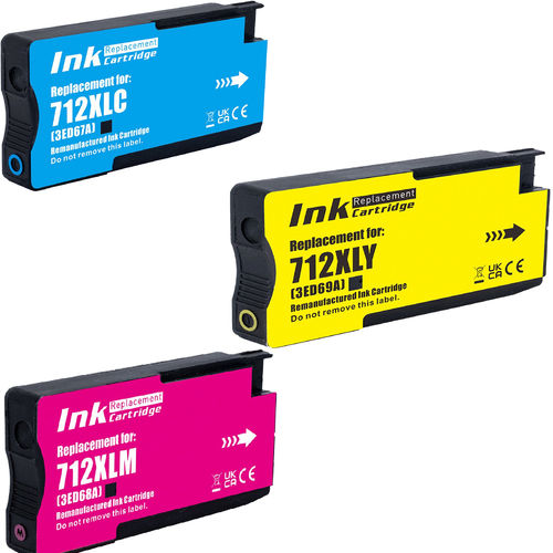 Komplet 3 tuszy LCL 712XL CMY – Cyan, Magenta, Yellow do HP DesignJet na Arena.pl