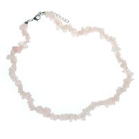 Naszyjnik z sieczki minerałów z zapięciem RÓŻENIN kwarc różowy 40cm