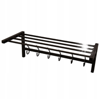 WIESZAK NA UBRANIA ŚCIENNY WISZĄCY DO PRZEDPOKOJU LOFT 60cm CZARNY+ KOŁKI