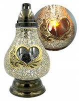 Znicz Lampion Karafka Mirror Złoty Serce Witraż
