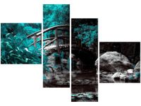 OBRAZ SECRET GARDEN MOST OGRÓD JAPONIA KOLORY