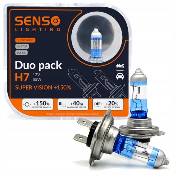 ŻARÓWKI SENSO SUPER VISION 2x H7 DUO +150% zdjęcie 1
