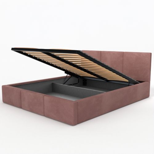 ŁÓŻKO TAPICEROWANE 120x200 ŁÓŻKO PODWÓJNE Z POJEMNIKIEM BRUDNY RÓŻ na Arena.pl