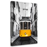 Obraz do salonu sypialni jadalni hotelu, Żółty tramwaj na ulicach