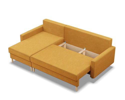 Narożnik uniwersalny, MILO, velvet, 223x140x92 cm, żółty | TYLETEGOTU na Arena.pl