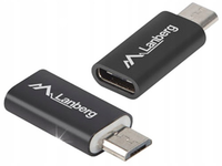 ADAPTER USB-C(F) 2.0->USB MICRO(M) | CZARNY LANBERG