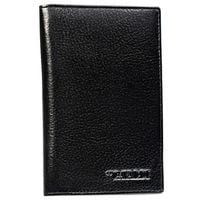 czarne etui na karty i paszport bez zapięcia zewnętrznego wykonane z