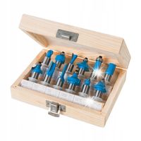 Zestaw frezów kształtowych TCT do drewna chwyt 12mm 12szt Silverline 251591