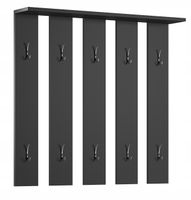 Wieszak Ścienny 10 Wieszaków Na Kurtki Ubrania Półka Stone Czarny