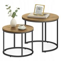 Stolik Kawowy LOFT Zestaw Do Salonu 2w1 Okrągły Rozkładany Nowoczesny