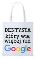 Dla Dentysty Stomatologa Torba Eco Biała Shopper Z Nadrukiem Ze Zdjęciem