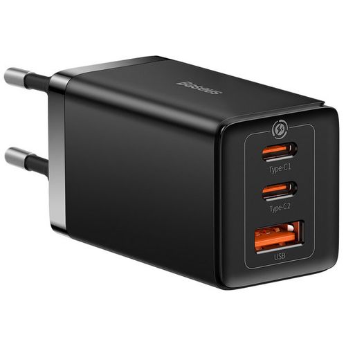 Szybka ładowarka sieciowa GaN 2x USB-C USB 65W + kabel USB-C czarna na Arena.pl
