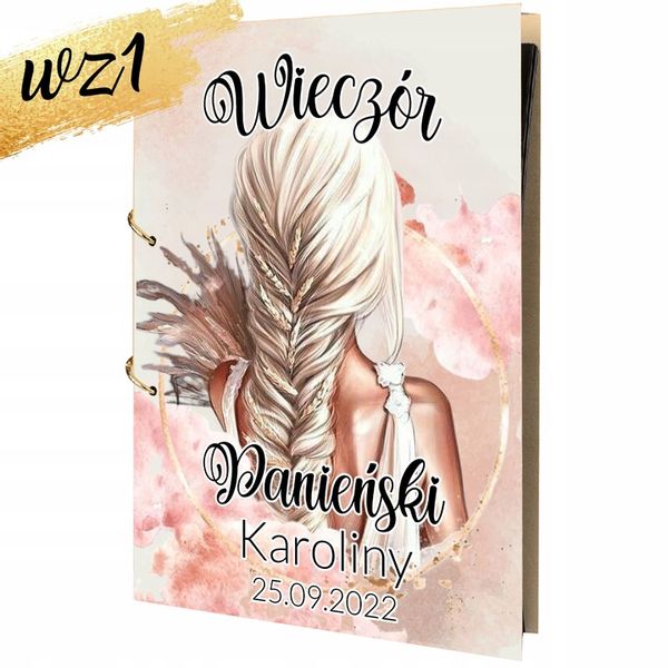 ALBUM WIECZÓR PANIEŃSKI z NADRUKIEM PREZENT DLA PANNY MŁODEJ IMIĘ Y3 zdjęcie 8