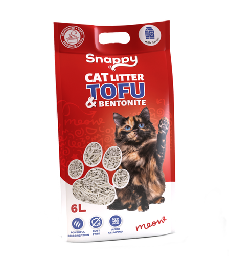 ŻWIREK TOFU z bentonitem zbrylający dla kota mix mleczny 2,5kg SNAPPY na Arena.pl