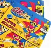 Papier Kolorowy A4 Samoprzylepny Wycinanka 8 Kartek Złoty Srebrny Pastello