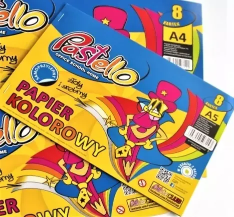 Papier Kolorowy A4 Samoprzylepny Wycinanka 8 Kartek Złoty Srebrny Pastello na Arena.pl