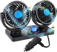 Wentylator samochodowy podwójny wiatrak 12V obrotowy 360 2 prędkości ABS
