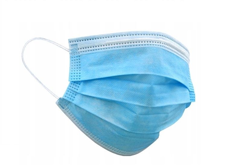 Maseczka jednorazowa 3 warstwowa niebieska ochronna 50 sztuk red-ice zdjęcie 1