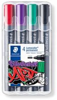 marker permanentny lumocolor okrągła końcówka 4 kolory staedtler