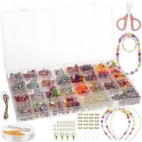 Zestaw do Robienia Bransoletek Koraliki DIY 900el