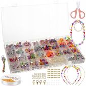 Zestaw do Robienia Bransoletek Koraliki DIY 900el